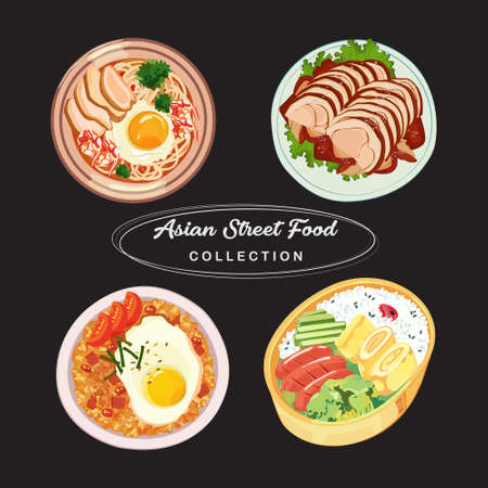 Asian Street Food Collectionのイラスト素材