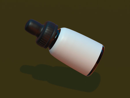 bottle of oil on a dark background. 3d rendering.の写真素材