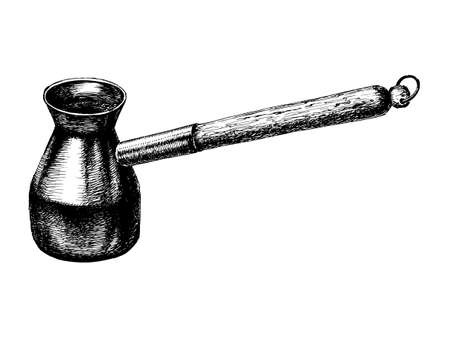 hand drawn, vector, sketch illustration of Turk, coffee maker のイラスト素材