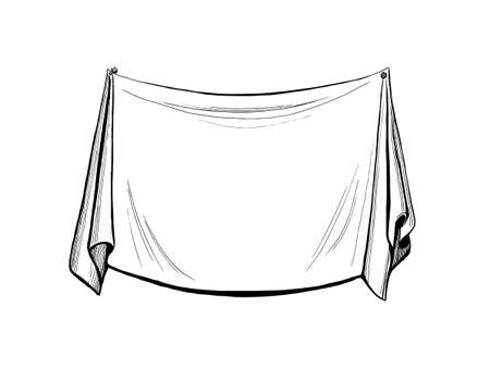 hand drawn, vector, sketch illustration of drapery のイラスト素材