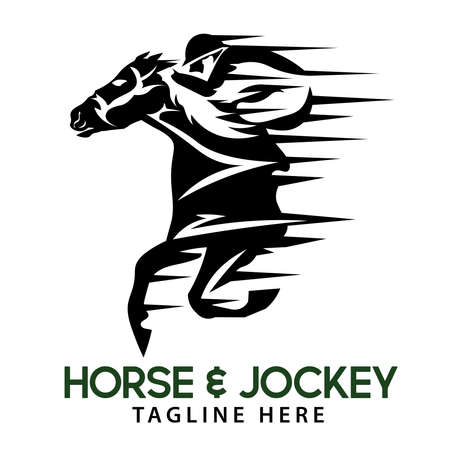 Horse racing with jockey, good for competition, stable, farm, and tournament  designのイラスト素材