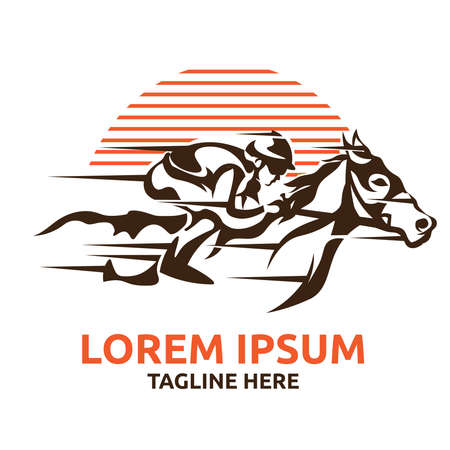 Horse racing with jockey, good for competition, stable, farm, and tournament  designのイラスト素材
