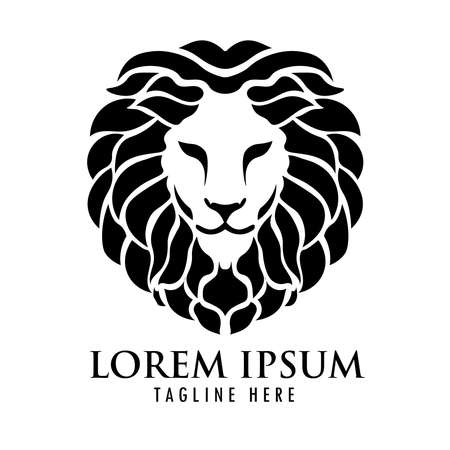 Lion Head logo design vector, perfect for IT Business company and Brand Fashion logoのイラスト素材