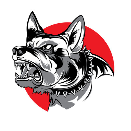 Mad Dog vector illustration, perfect for tshirt and dog breeder logo designのイラスト素材