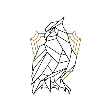 Geometric Owl bird design, perfect for IT service business logo, tshirt design and brand logoのイラスト素材