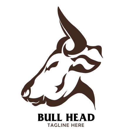 Bull head vector logo, perfect for farm logo and brand beef food productのイラスト素材