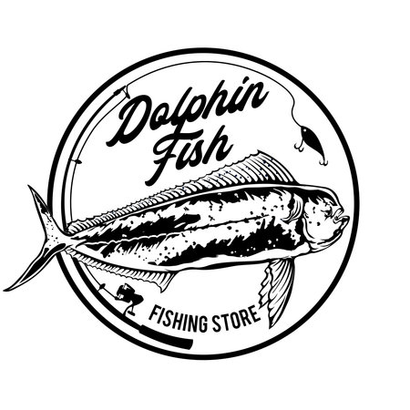 Dolphin fish vector illustration, good for tshirt design and fishing club logoのイラスト素材