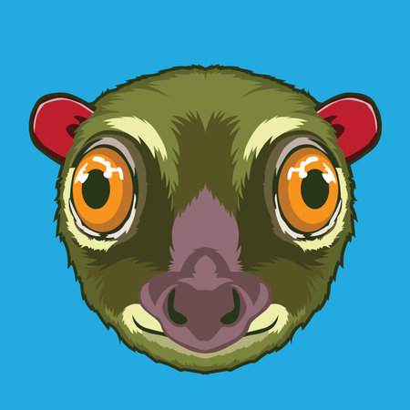 Colugo face vector illustration in decorative style, perfect for tshirt style and mascot logoのイラスト素材