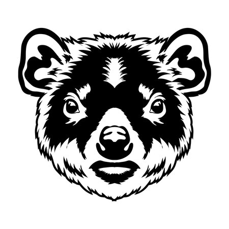 Tasmanian devil face vector illustration in comic style, perfect for kids t shirt design and mascot designのイラスト素材