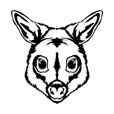 Cute Australian Pademelon face vector illustration, perfect for kids t shirt style and mascot logoのイラスト素材