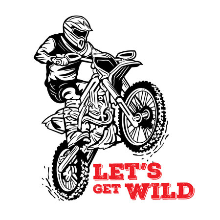 Motocross Enduro Climb vector illustration, perfect for t shirt design and championship event logo designのイラスト素材
