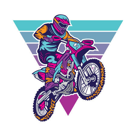 Motocross Enduro Climb vector illustration, perfect for t shirt design and championship event logo designのイラスト素材