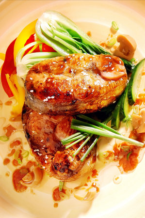 fish steakの写真素材