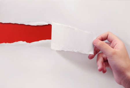 red on white paperの写真素材