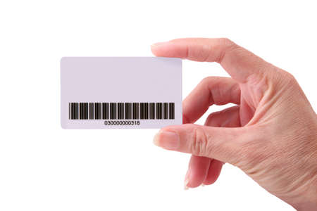 blank card on handの写真素材