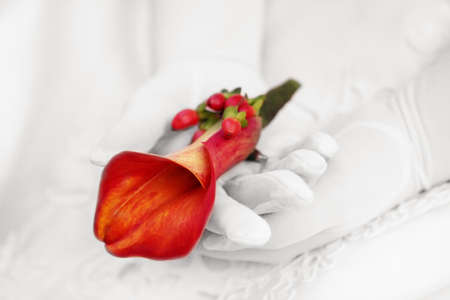 bucket on handの写真素材