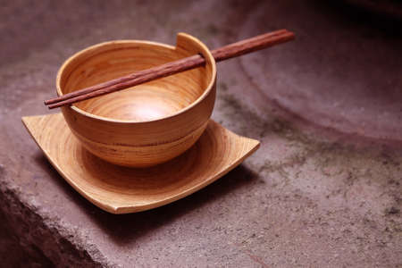 wood bowlの写真素材