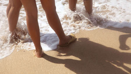 feet on beachの写真素材