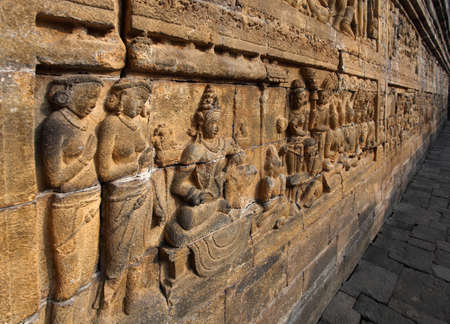 Relief in Borobudur Templeの写真素材