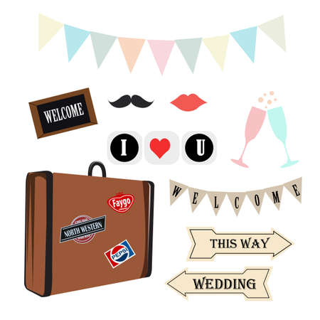 Props wedding vintage のイラスト素材