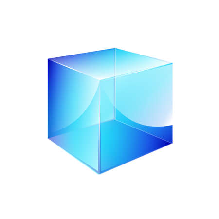 glossy blue boxのイラスト素材