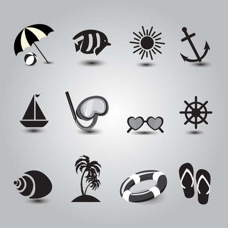 vector item summerのイラスト素材