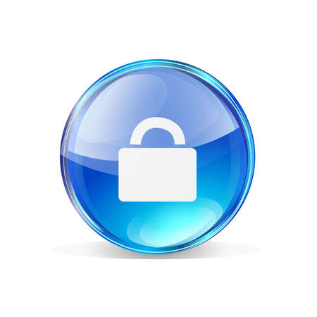 Vector Icon lock bubble circle blueのイラスト素材