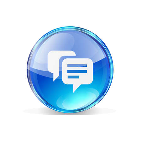 Vector Icon message bubble circle blueのイラスト素材