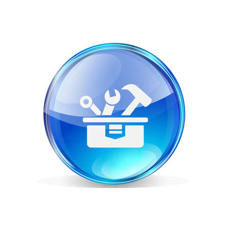 Vector Icon tools bubble circle blueのイラスト素材