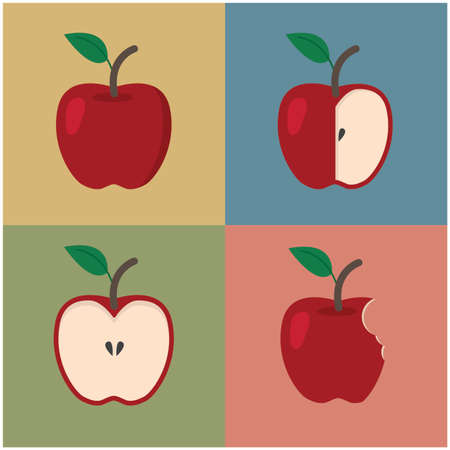 colorful apple のイラスト素材