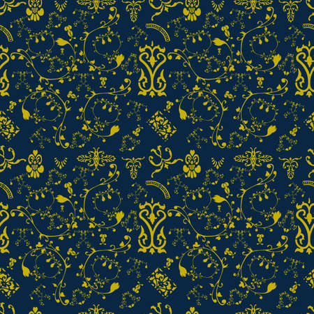 Ornamen style Victoria or Batik eamless patternのイラスト素材