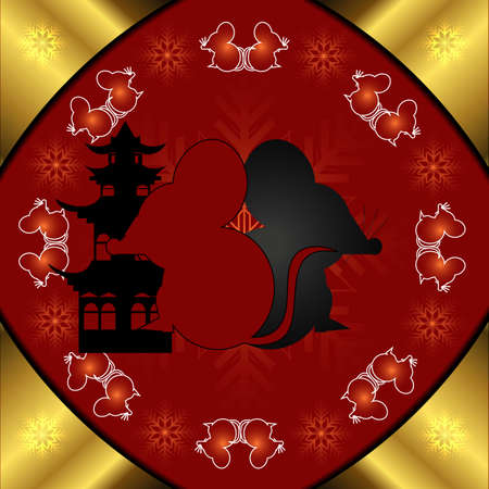 chinese decorative background for new year greeting cardのイラスト素材