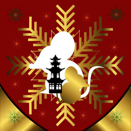 chinese decorative background for new year greeting cardのイラスト素材