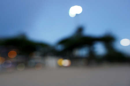 Blurred for background of lights on the beach at Pattaya, Abstract background, Space for text in template.の写真素材