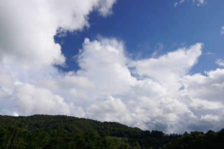 Beautiful landscape on mountain with sky and cloud, peace and relaxation, pictured from Space for...