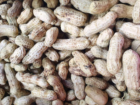 Top view of boiled peanuts as a background for sale in the market at Thailand, abstract background,...