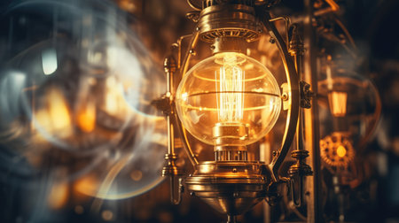 Vintage light bulb. Filtered image processed vintage effect. Retro style.の素材
