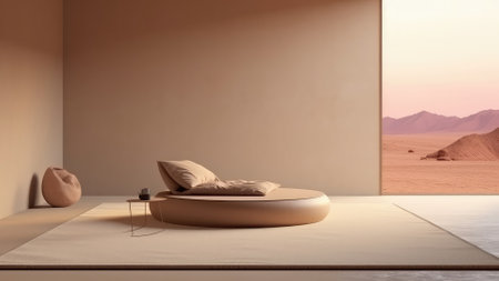 Minimalist interior design, 3d render. Modern minimalistic style.の写真素材