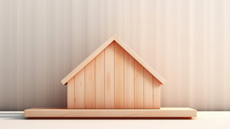 Real estate concept. Wooden house on a white background. Vector illustrationの写真素材