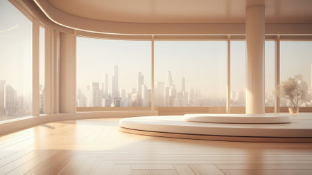 modern bright interiors apartment Living room mockup illustration 3D rendering