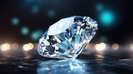 diamond on a dark background. 3d rendering toned imageの素材