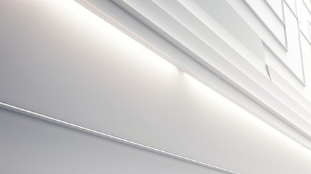 Abstract white interior with blank wall. Mock up, 3D Renderingの素材