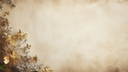 Vintage floral background with copy space for text or image. Top view.の素材