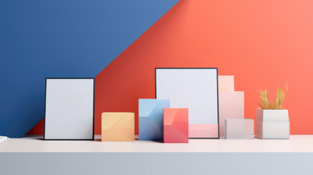 Minimalist abstract background, 3D render, 3D illustrationの素材