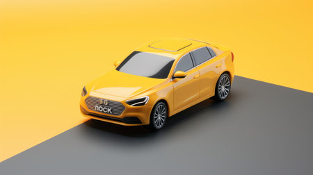 Compact sports car coupe on color background. 3d renderingの素材