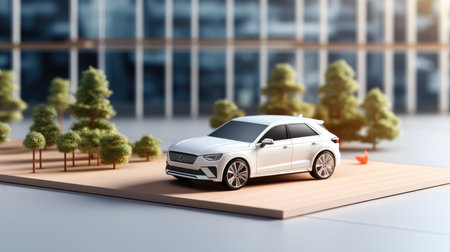 Conceptual image of a car model. 3d rendering.の素材