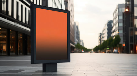 Blank street billboard on city street. Mock up, 3D Renderの素材
