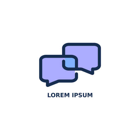 Double Blue Chat Icon Shaping an apps logoのイラスト素材