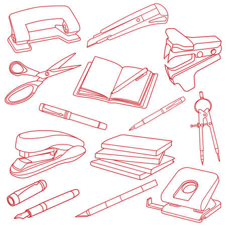 Sketch of business processes, management, marketing and finance. Hand Drawn Business Doodles vector setのイラスト素材