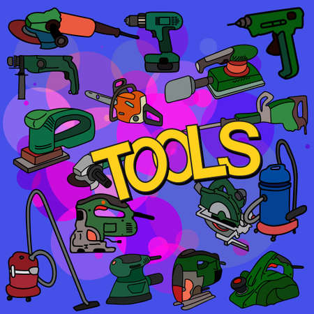 Working construction toolsのイラスト素材